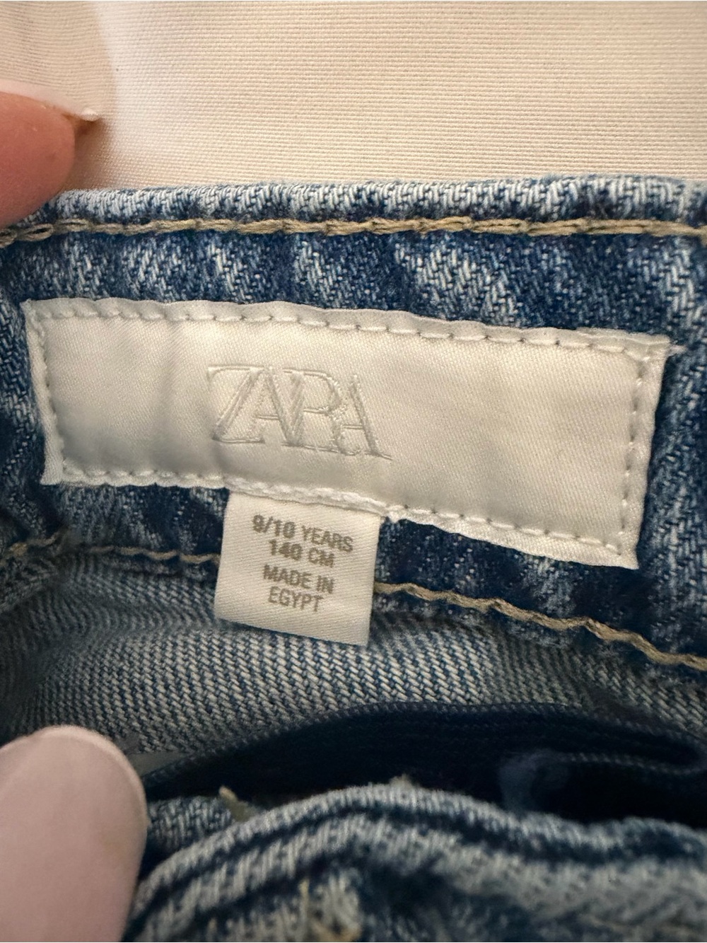 Zara Light Blue Kids Jeans with Cherry Cuff - Picture 2 of 3